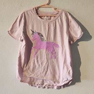 Gap kids sparkle unicorn tshirt pink size l-xl